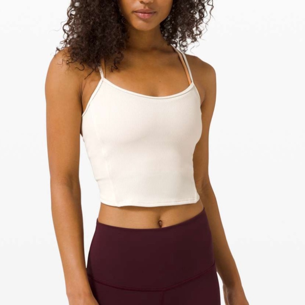 Lululemon Tank Daily Lineup Light Ivory size 6 cropped